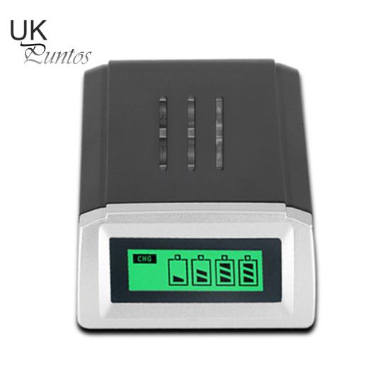 

4 слота, вилка ЕС/США/Великобритании, ЖК-дисплей, литиевая Ni-MH батарея типа AA AAA, быстрое зарядное устройство UK Plug