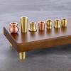 Piedini Mini Tavola in Ottone e Legno 4 Pezzi Riser Antiscivolo per Scatola Gioielli Vassoio Espositore Piccoli Mobili Uso Artigianato Fai da Te