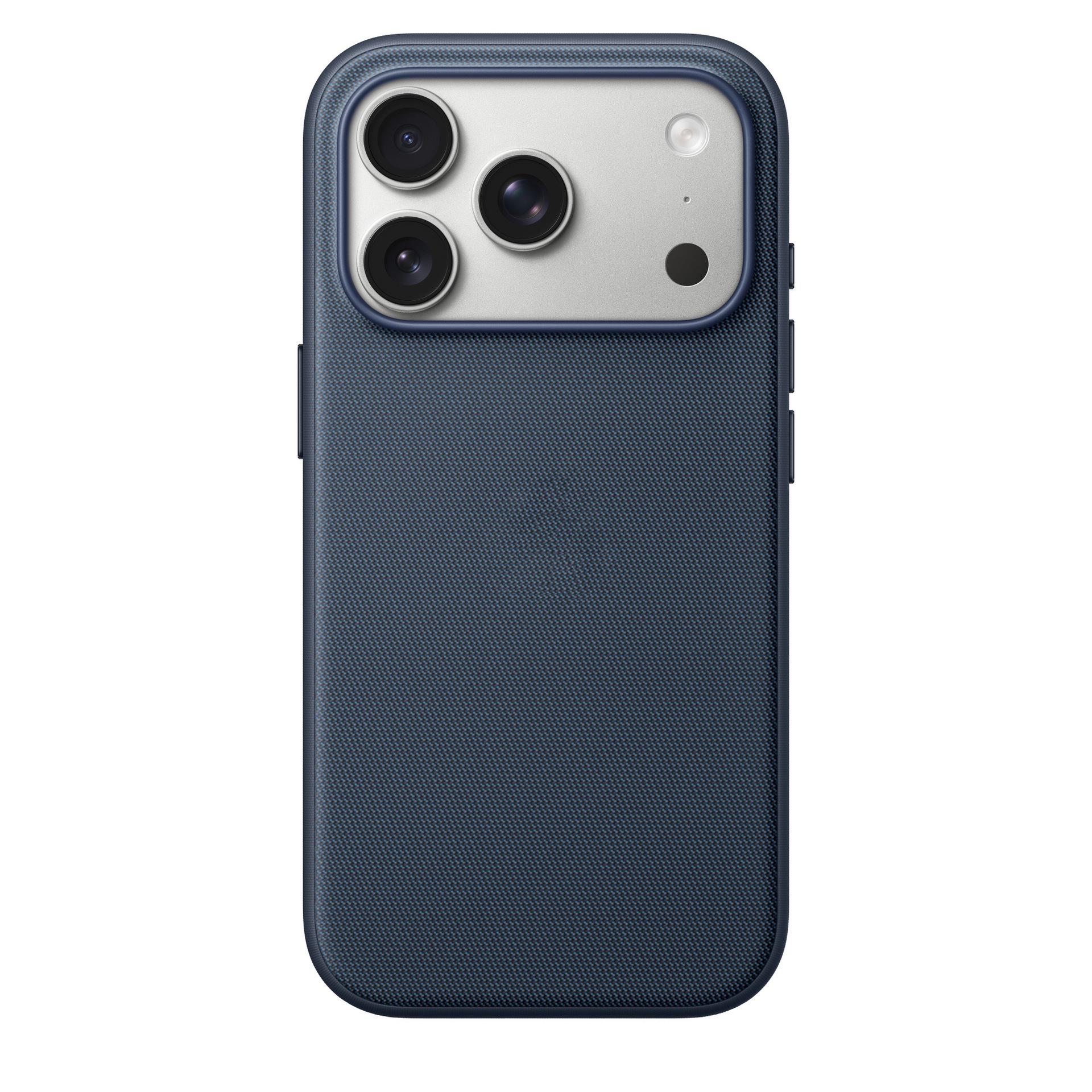 

Магнитный чехол из технологичной ткани для iPhone 17 Pro Max с защитой кнопки AI 17 Pro Max синий