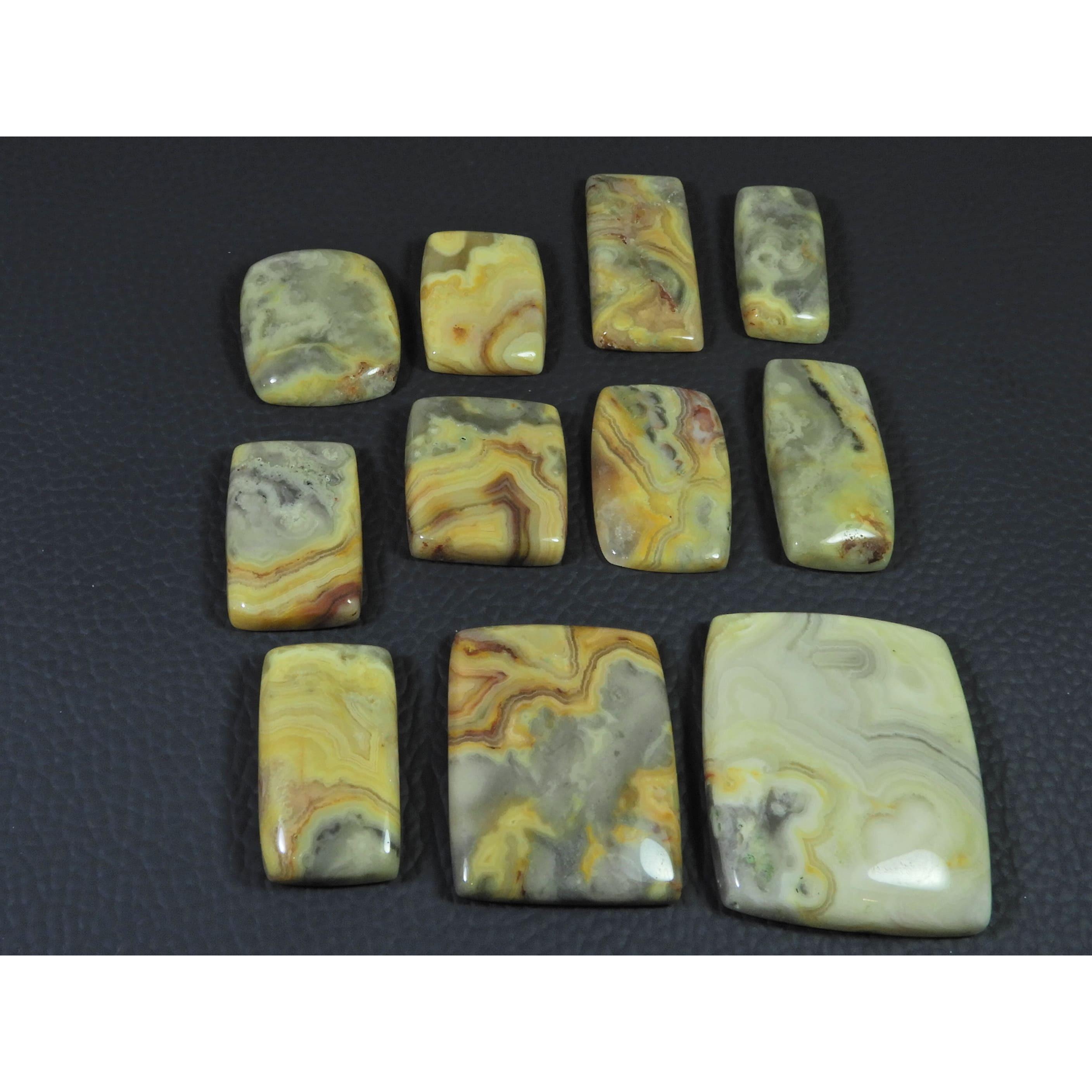 338Cts. Natural Australian Crazy Lace Agate Cabochon Gemstone 11Pcs Lot C-1194