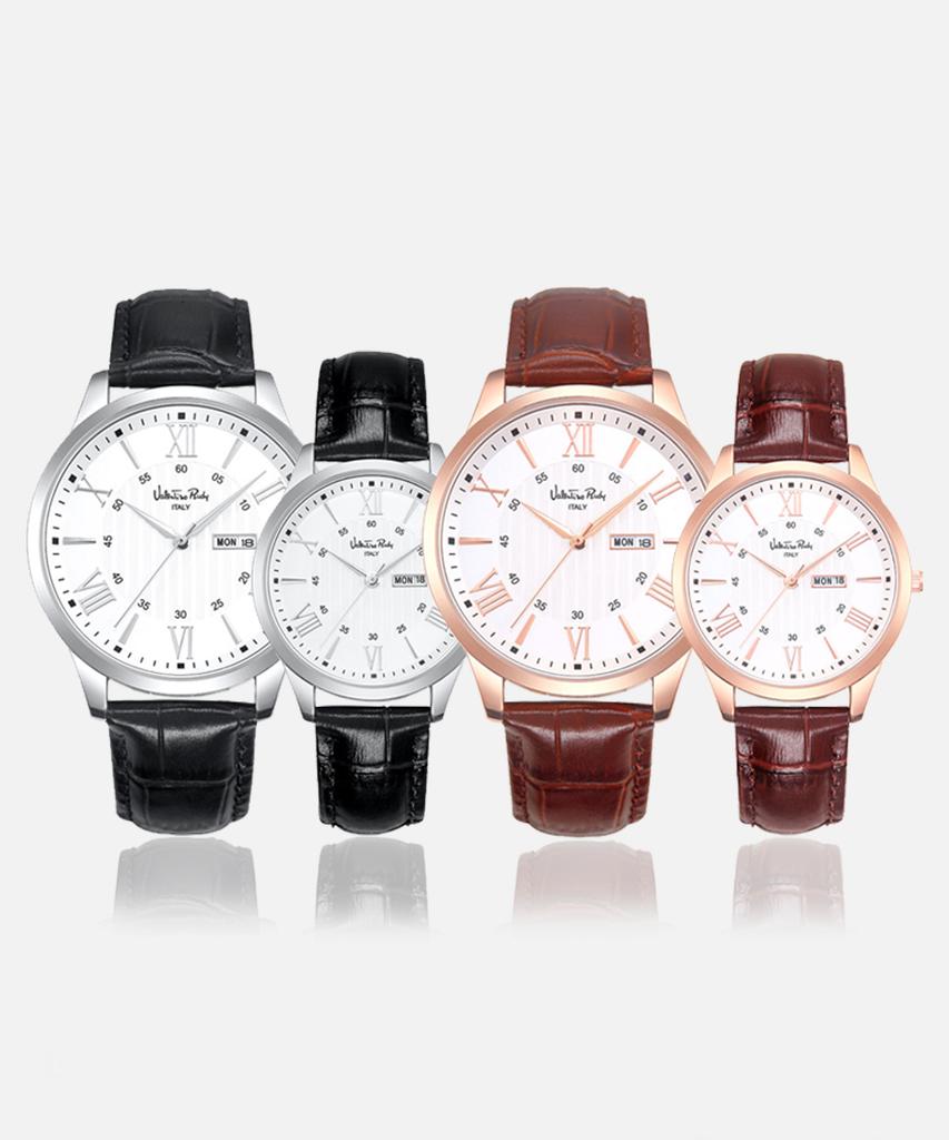 Ballentinoludi Vr1126A Couple Leather Wristwatches (4 Types)