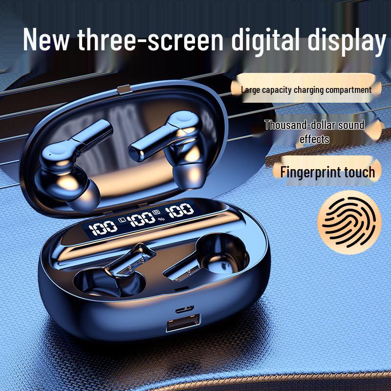 New Wireless Bluetooth D2 Earbuds with Three-Screen Display and Large Capacity Charging Case