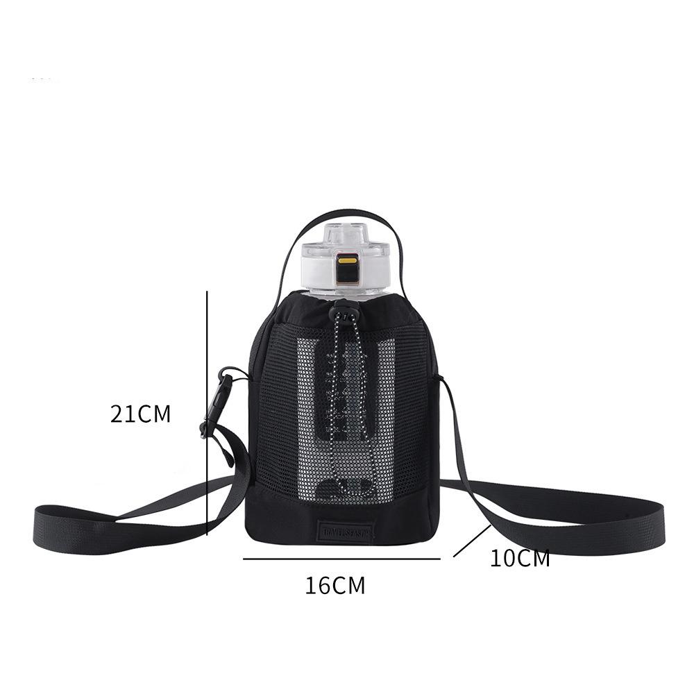 

Quick Drying Mesh Water Bottle Carrier Bag Nylon Crossbody Water Bottle Purse Women чёрный