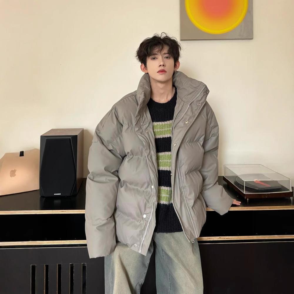 

Latest Cotton-padded Jacket Mens Winter Bread Suit Relaxed Fit Collar Cotton-padded Jacket M