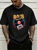 Vintage Retro 80s Music Vinyl Cassette Art Front Graphic Print Unisexs Crew Neck Short Sleeve Tee Casual Daily Soft Basic Wear Top