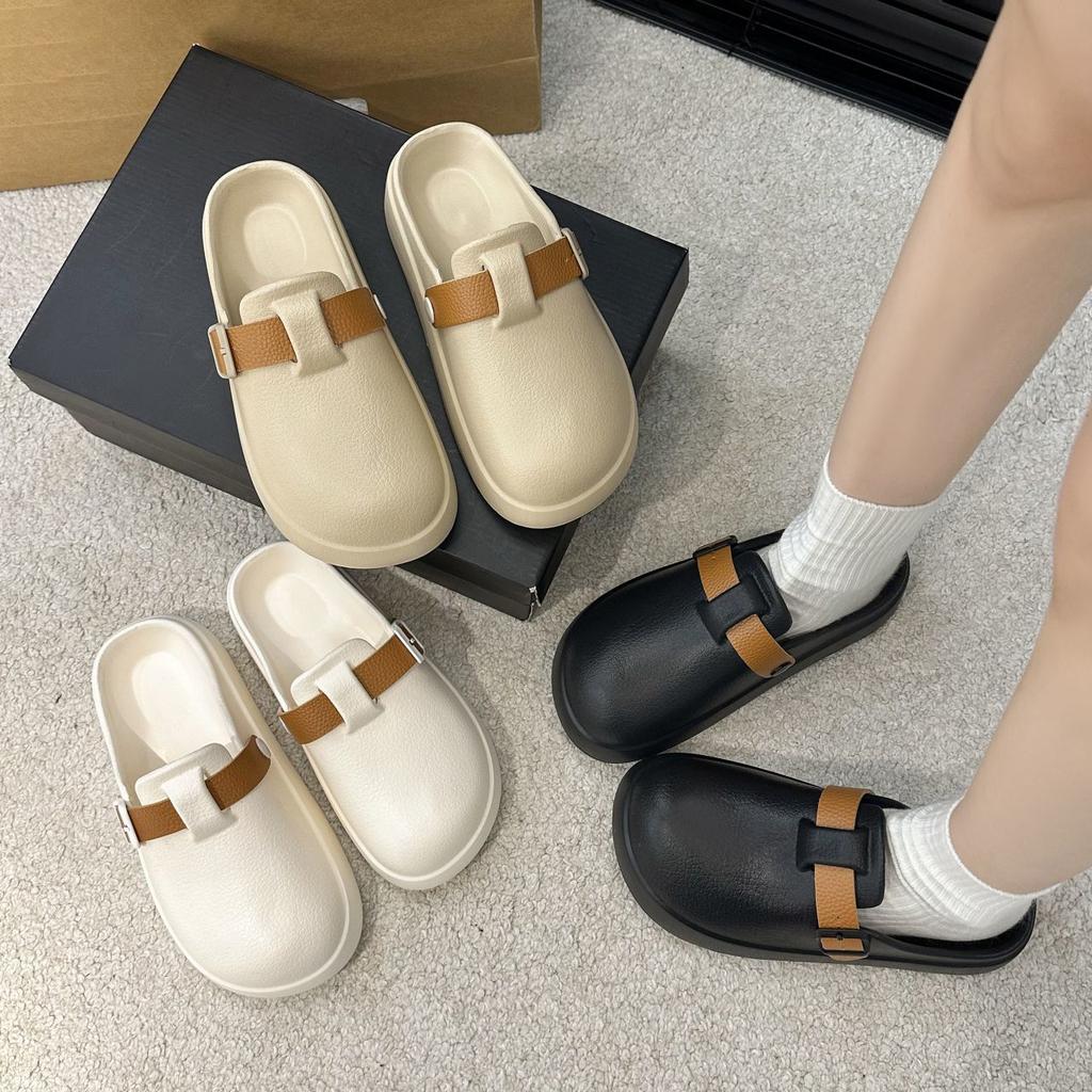 Non-slip casual versatile cool slippers women's 2025 spring and summer new fashionable thick-bottomed comfortable retro bag head cool slippers women