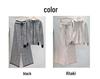 European & American Women's Hooded Jacket & Wide-Leg Pants Knit Two-Piece Set for Spring & Autumn