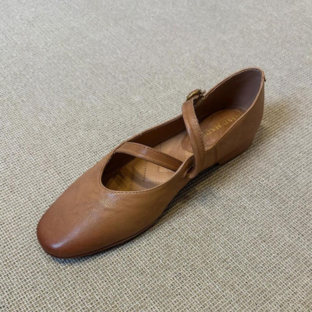 Sheepskin Version~ Mary Jane Shoes 2025 New Retro Leather Women's Shoes Autumn Flats Versatile Small Leather Shoes Single Shoes