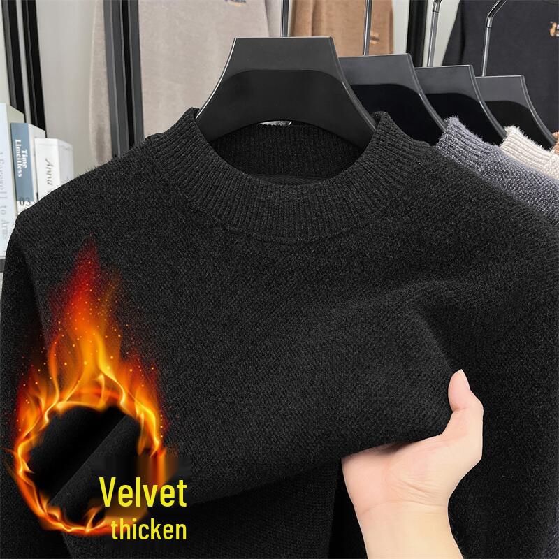 650g Thickened Mink Velvet Men s Half-High Collar Sweater - Winter 2025 Warm Base Layer 4XL