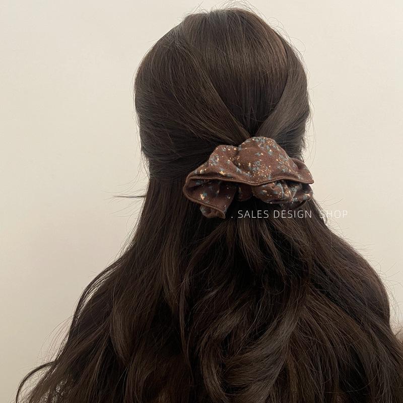 Korean Heart-Shaped Slim Waist Floral Double Layer Hair Tie - Elegant & Versatile Hair Accessory