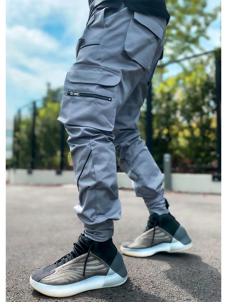 

Повседневный мужской хлопковый комбинезон в европейском и американском стиле с множеством карманов - Летняя мода XXXL синий