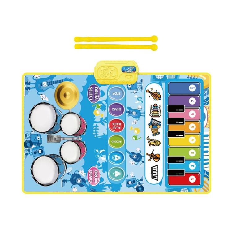 Interactive Kids Piano Playmat With Drum Sounds Musical Learning Toy for Creative Game & Physical Development