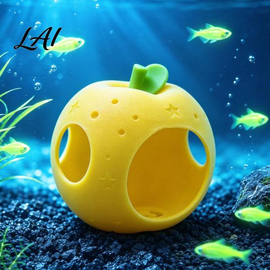 Non-Toxic Fish Tank Hiding Spot Fruit Aquarium Hide Cave Apple Pitaya Hideout 3D Vivid Shaped Decor Printed Decorative for Betta And Shrimp