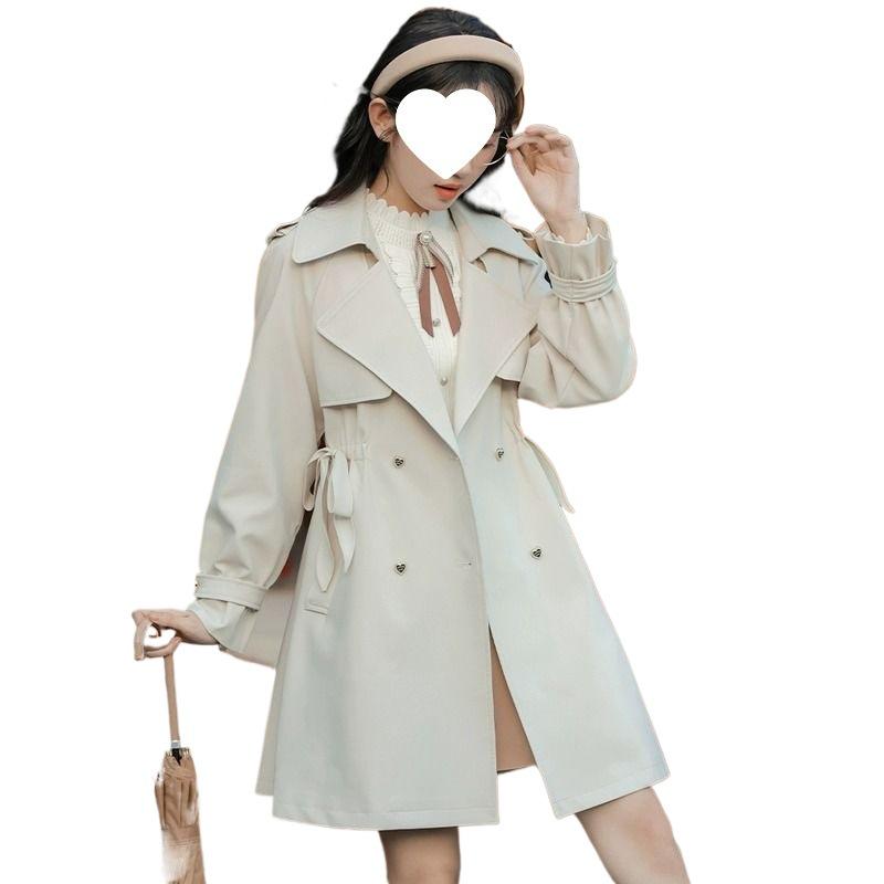 2025 Autumn Women's Petite French Trench Coat - British Style, Korean Version, Loose Fit