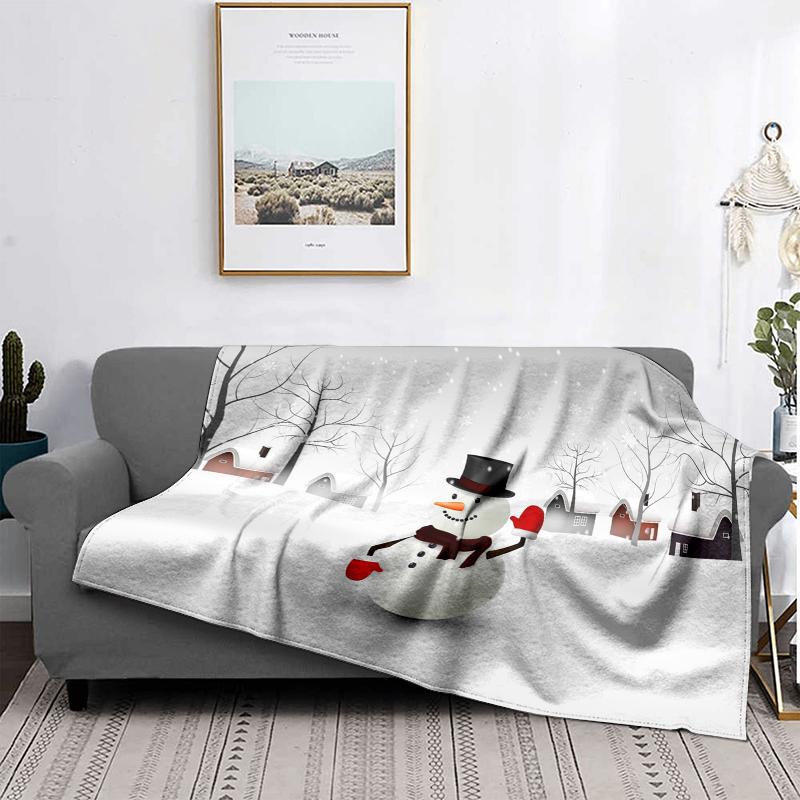 Home Decoration Plush Throw Sofa Blanket Bedspread Bed Fluffy Soft Blankets Decor Plaid Modern Halloween Merry Christmas Winter