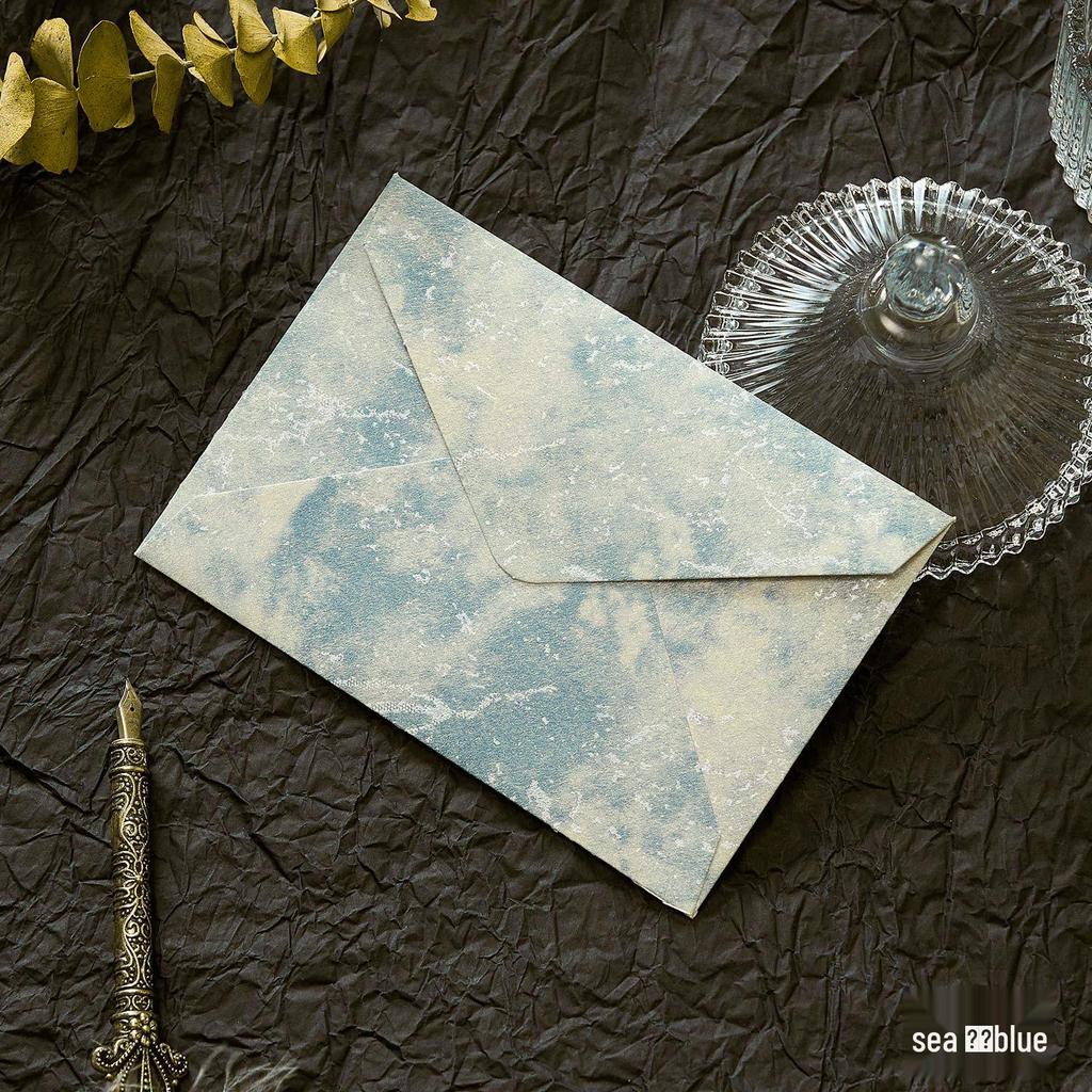 Gilded Envelope & Letter Paper Set - Embossed Texture, Straits Style, Handwritten Love Letters with Wax Seal for Valentine's Day