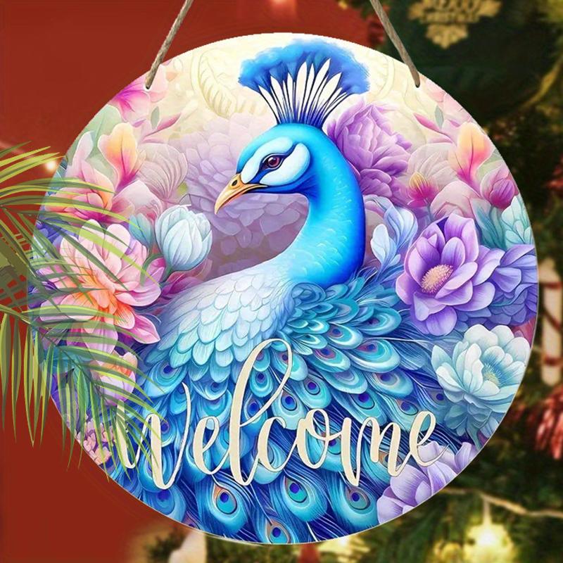 2D flat hanging decorative signs, interior wall or door decoration, Diwali peacock pattern decoration, interesting gifts for family and friends