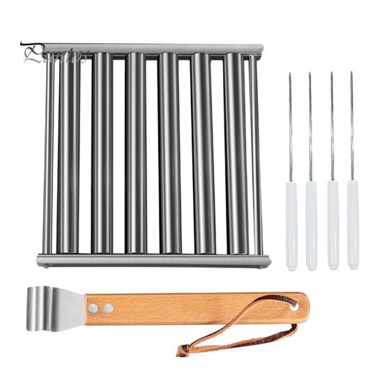 

Подставка для хот-догов с деревянной ручкой, подставка для сосисок и барбекю, пароварка для равномерного приготовления хот-догов, емкость 5 л, инструмент для приготовления пищи на открытом воздухе S