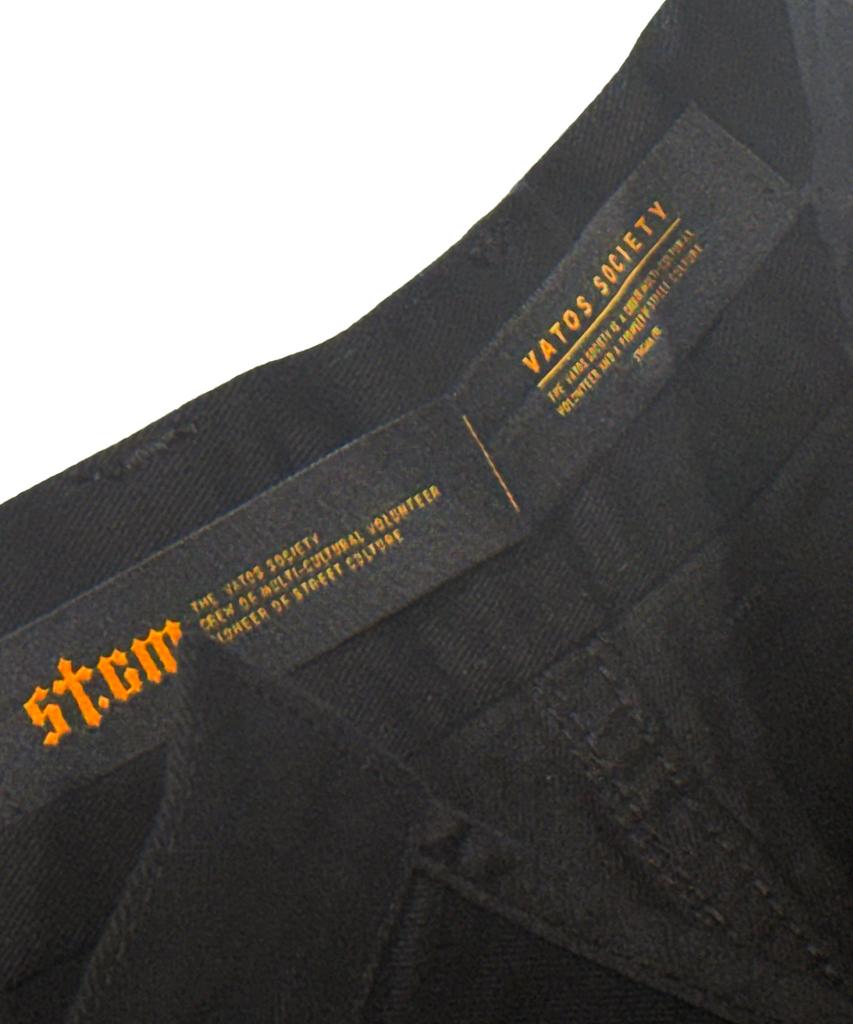 STIGMA Washed Belt Curved Pants Black