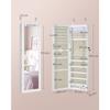 SONGMICS Jewellery Cabinet Armoire, Lockable Wall-Mounted Storage Organiser Unit for Necklace Earring, with Mirror and Various Compartments