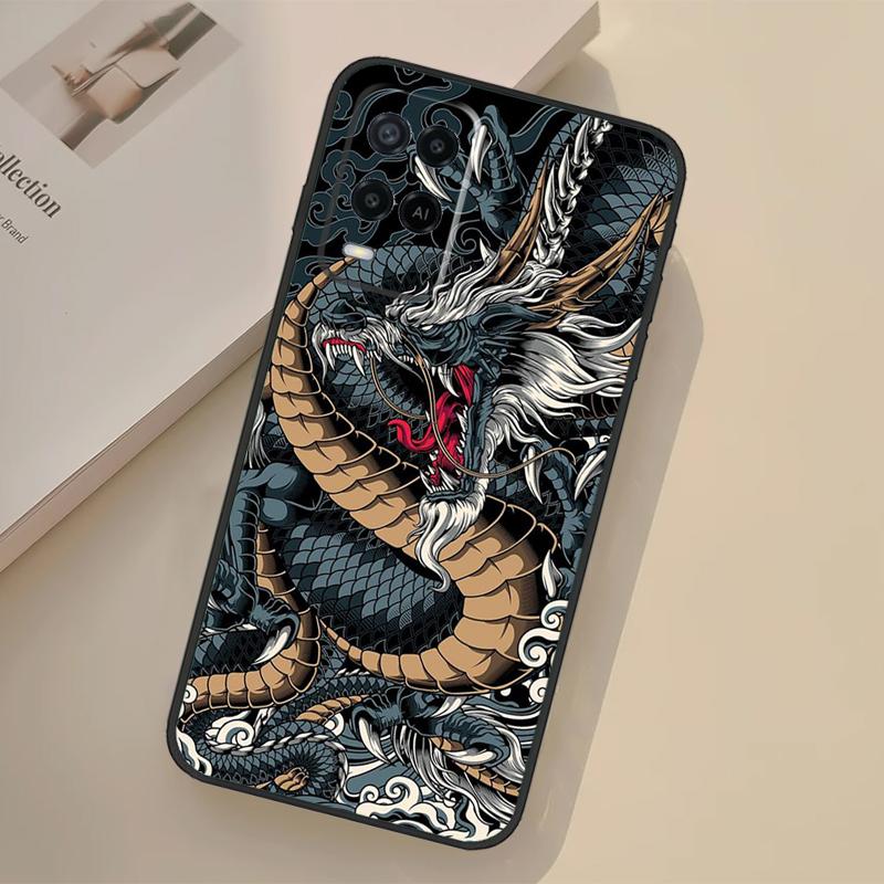 Japanese Dragon Case For Oppo A94 A74 A54 A80 A60 A40 A18 A38 A58 A78 A98 A96 A76 A16 A15 A17 A57 A77 A5 Pro
