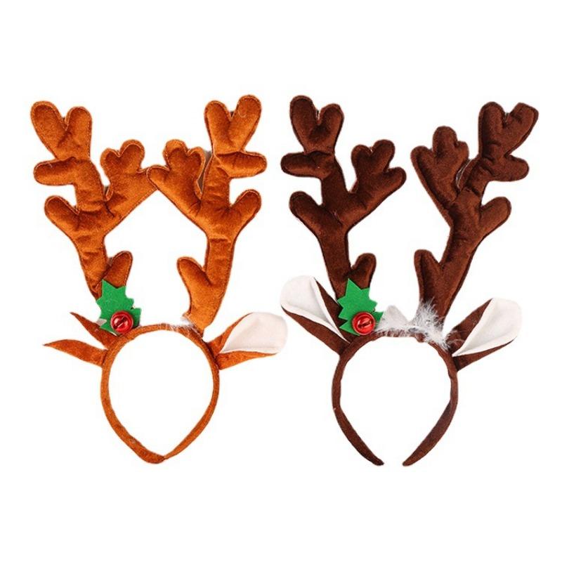 1 Stück Weihnachten Hirschgeweih Haarband Verstellbares Stoffstirnband mit Haarspangen Weihnachtsfeier Frauen Mädchen Festival Feiertagsdeko