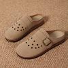 Fashion Women's Sandals Summer Non Slip Outdoor Closed Toe Adjustable Button Air Feel Muller Slippers Thick Bottom Soft Hole Shoes Flats