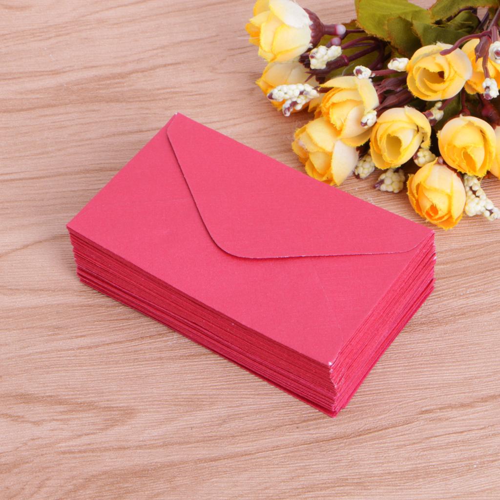 50PSC/Pack Invitation Envelopes Colorful Envelopes 2.4'' X 4'' for Wedding Baby Shower Holiday Birthday Greeting Cards