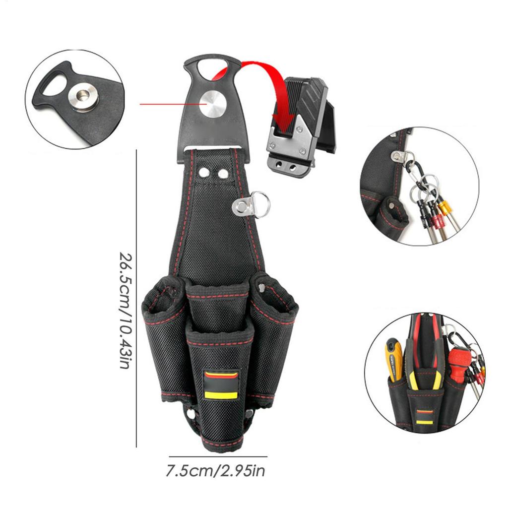 Work Tool Belt Sturdy Tool Pouch Electrician Belt Portable Multifunctional Waterproof Compact Organizer For Repair Maintenance