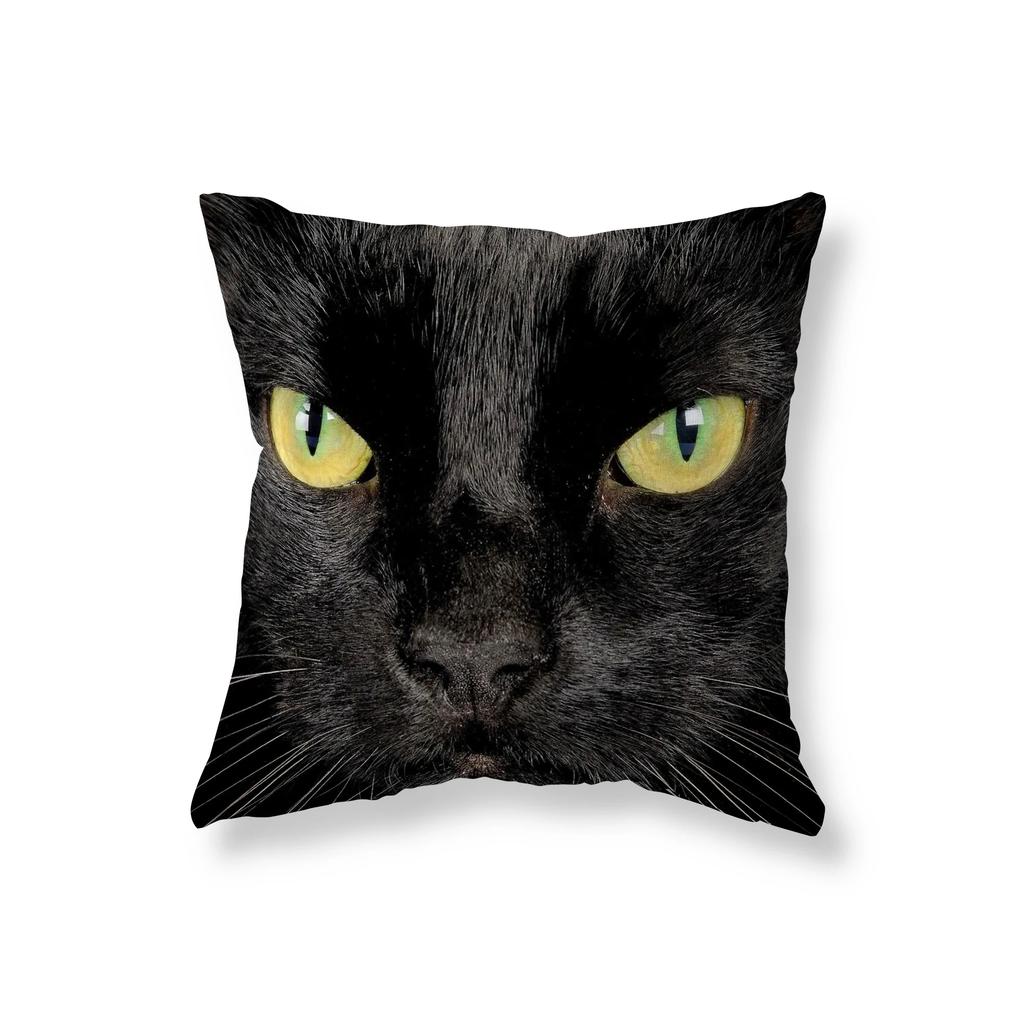 Cute Funny Black Cat Pillowcase   Sofa Car Decoration Office Game Chair Cushion Cover Room Home
