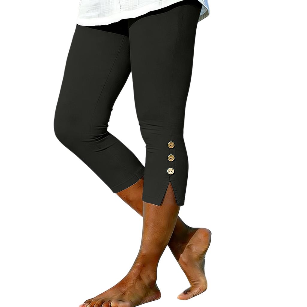 Women's Color Casual, Fashionable And Comfortable Cropped Pants