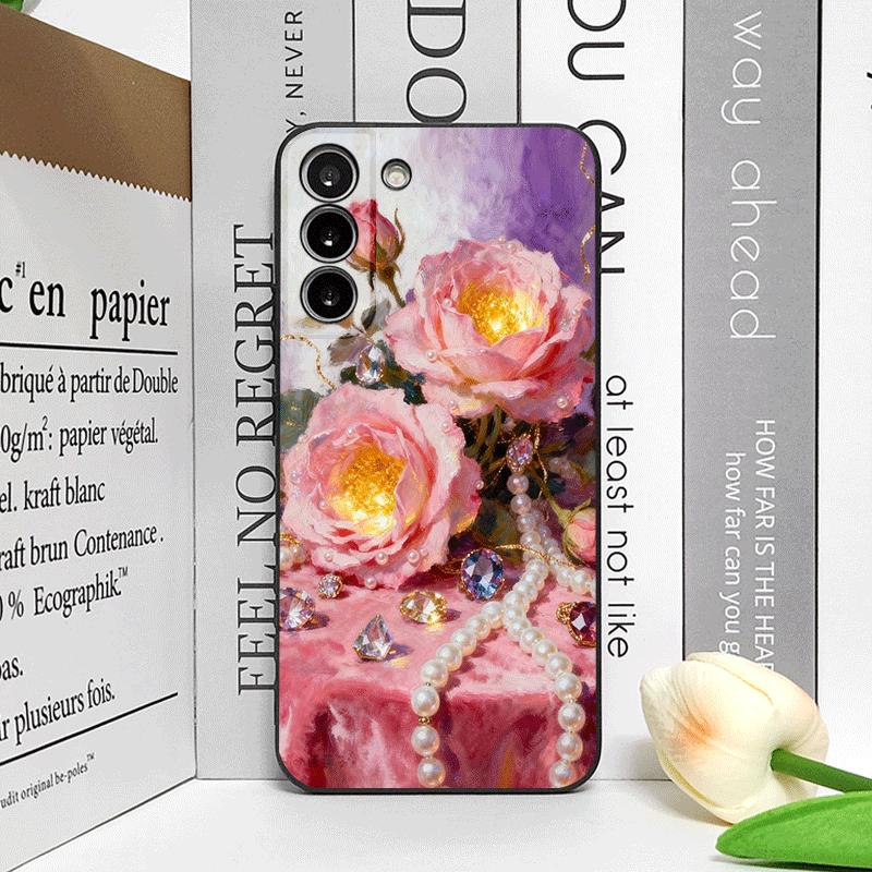 

Luxurious Pink Rose Diamond Jewelry Printed Phone Case for Google Pixel 10 9A 8 A 7A 6 A 7 PRO 8 9 Pro XL 5G Frosted Soft Cover Google Pixel 9a