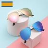 Polarized Kids Teens Juniors Aviator Polarized Sunglasses Stainless Steel Frame Spring Hinge UV Protection, Pink