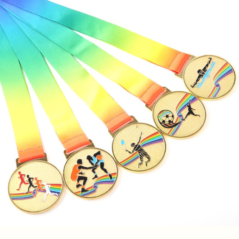 Custom medal football gold silver copper medals custom sports Metal medal with ribbons Medallions customization Pendant Gift