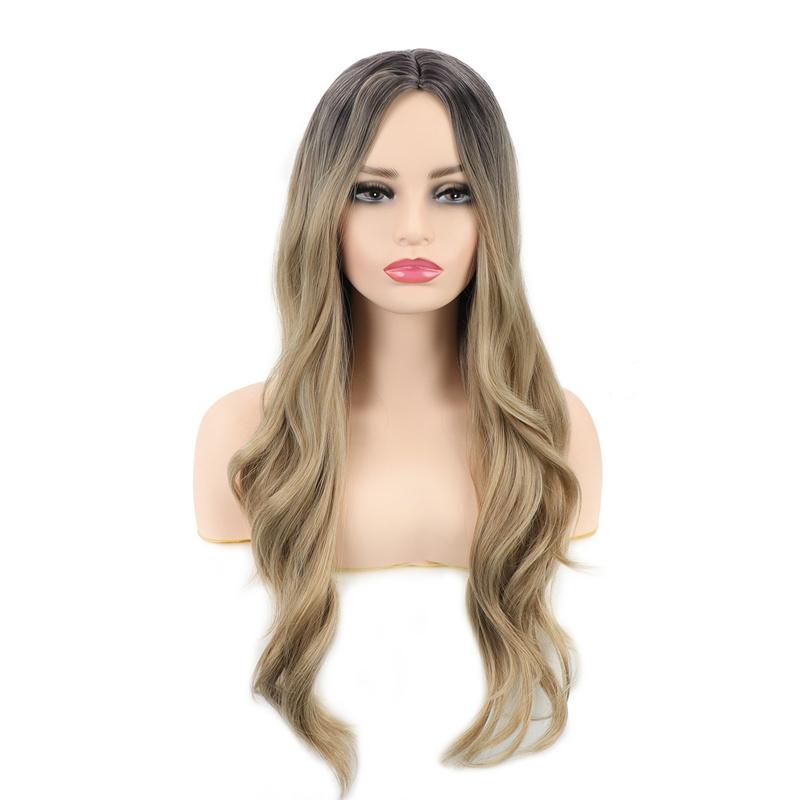 

Светлый Омбре Синтетический Парик для Женщин Длинный Волнистый Парик для Косплея Лолиты со Средним Пробором Натуральные Волосы Термостойкий
