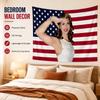 Lana Del Rey Patriotic American Flag Tapestry, Salute Woman Wall Hanging, Peach Beige Decor For Bedroom, Dorm & Party