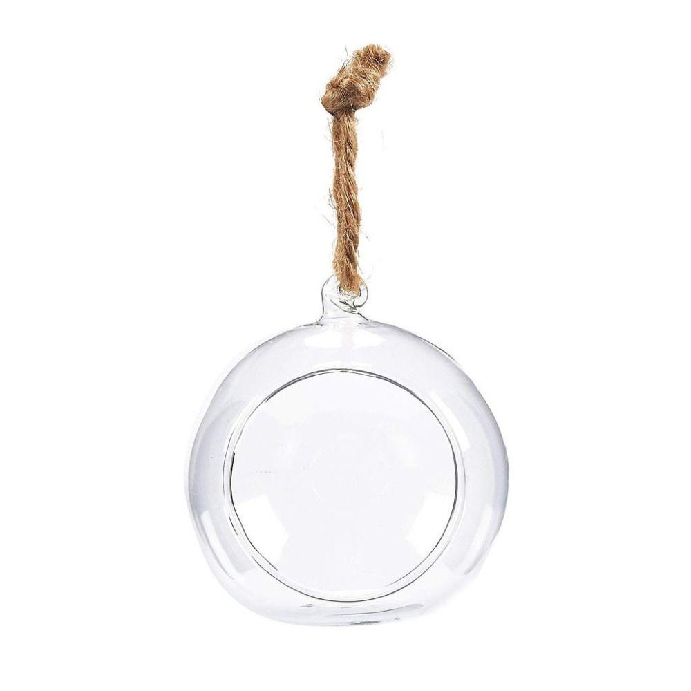 Simple Glass Transparent Hanging Vase Creative 6/8/10/12/15cm Succulents Plant Ball Container Flower Pot Home Decoration