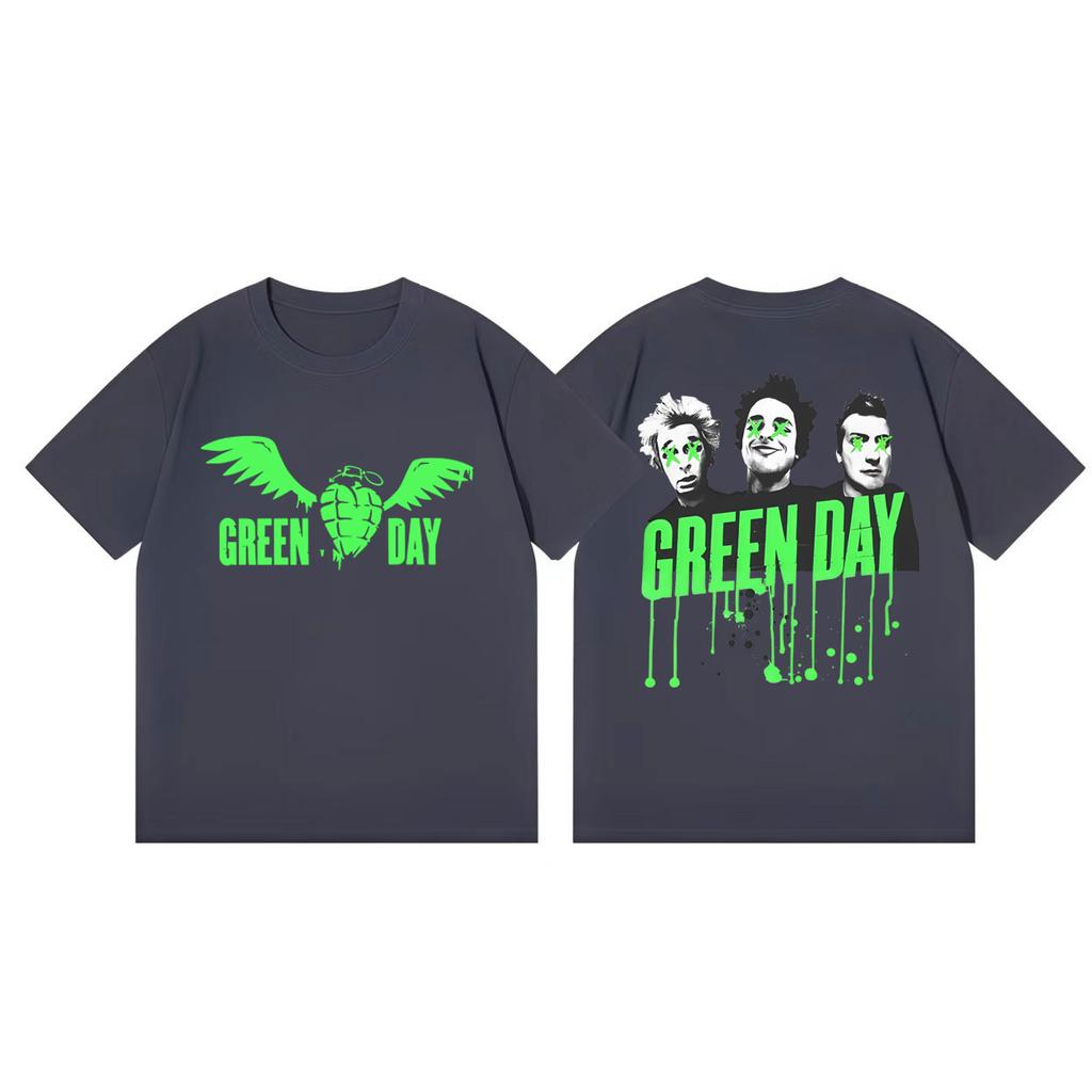 Punk Rock Band Green Day Inspired Tour 2026 T Shirt Fashion Y2k Oversized Tshirts Men Women Casual Cotton Short Sleeve Tshirt