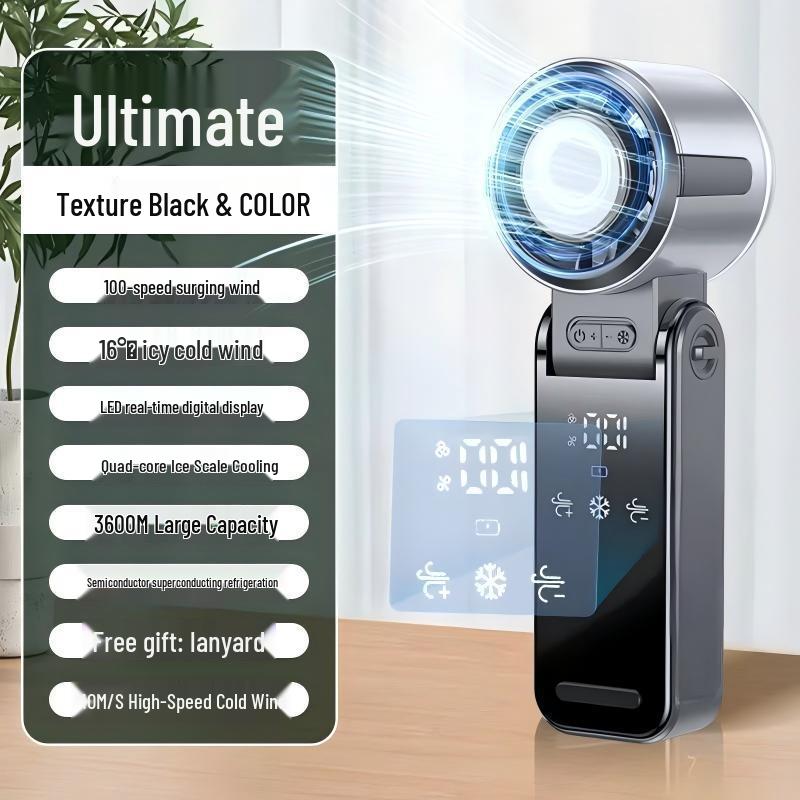 

Portable Leafless Neck Hanging Mini Fan and Cooler 16°C Quad-Core Cooling + Large Capacity