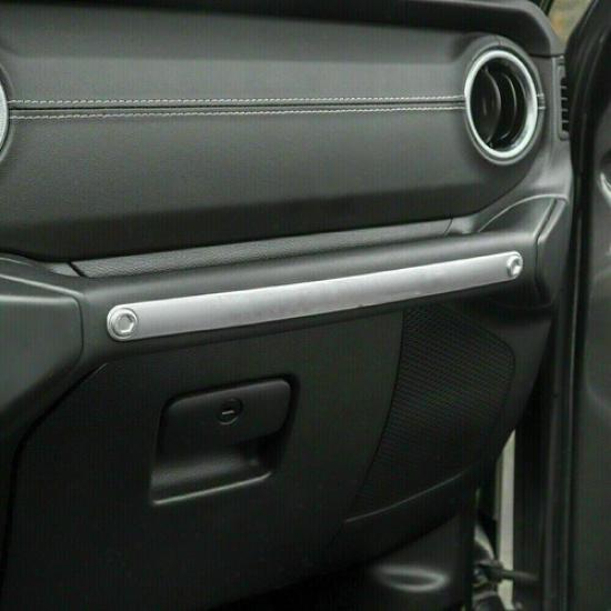 Silver Dashboard Co-Pilot Handle Cover Trim For Jeep Wrangler JL  18+ Interior
