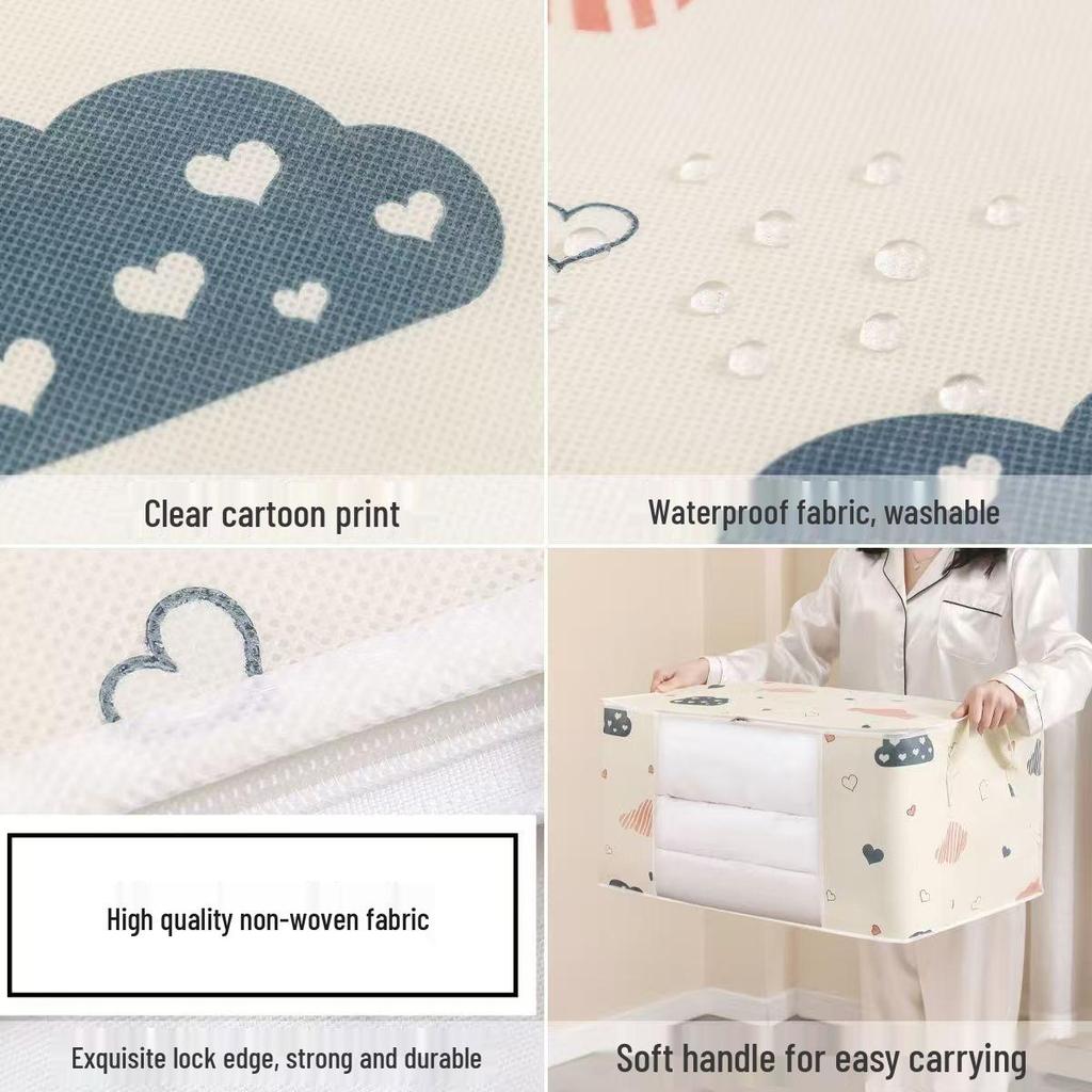Multifunctional Cotton Quilt & Clothes Storage Bag - Dustproof Organizer for Packing & Moving