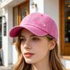 Adjustable Ponytail Baseball Cap with Double Heart Accent, Sun Hat for Daily Wear, Walks, and Casual Travel Time