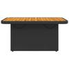 vidaXL Gartentisch Schwarz 90x55x71 cm Poly Rattan und Akazienholz