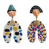Dots Colourful Dangle Earrings Acrylic Portraits Earrings Fashion Cartoon Indian Earrings  Beach