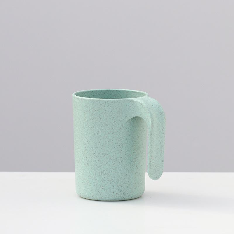 Trendy Unisex Cawan Minum Fashion Wash Cup Men Bathroom Multifunctional Wheat Straw Women Kitchen Mouthwash Cup with Handles Fashion Simple