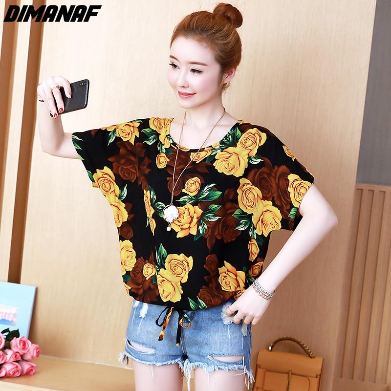

DIMANAF 2024, новая летняя женская футболка, шифоновые свободные повседневные рубашки с цветочным принтом и коротким рукавом, повседневные базовые топы с круглым вырезом M чёрный