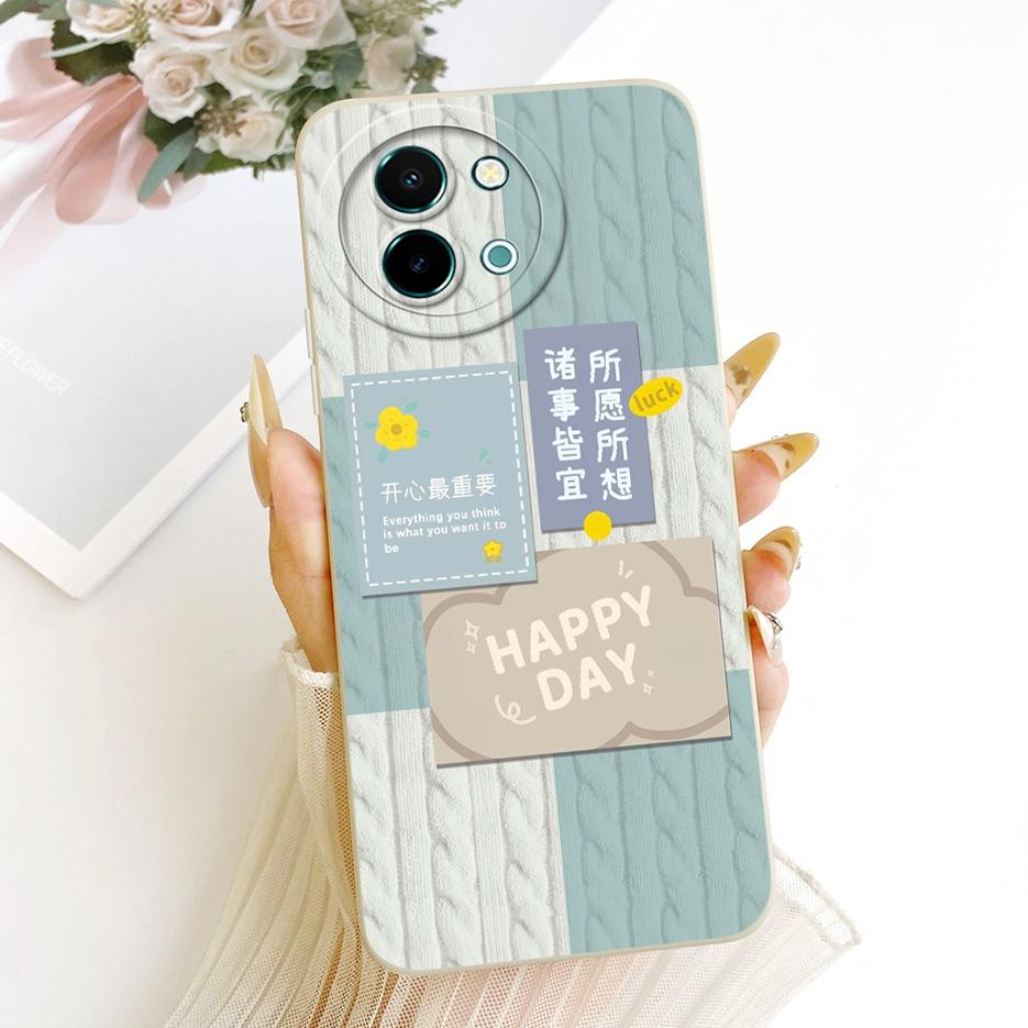For Vivo Y38 5G Case Vivo Y58 V2355 Cute Cat Duck Cartoon Cover Soft TPU Matte Phone Case For Vivo Y38 Y 58 VivoY38 VivoY58 Bags