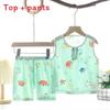 Space Kids Sleeveless Vest Set With Cotton Satin Short Pants For Summer Comfort And Play