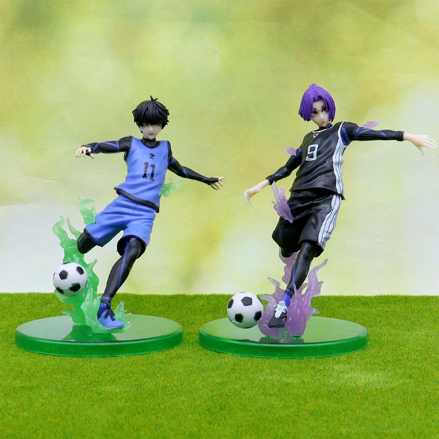 Anime BLUE LOCK Funny Football Sport Lover Soccer Fans Kick The Ball Action Figures Style Statues Home Ornament Desk Doll Toys