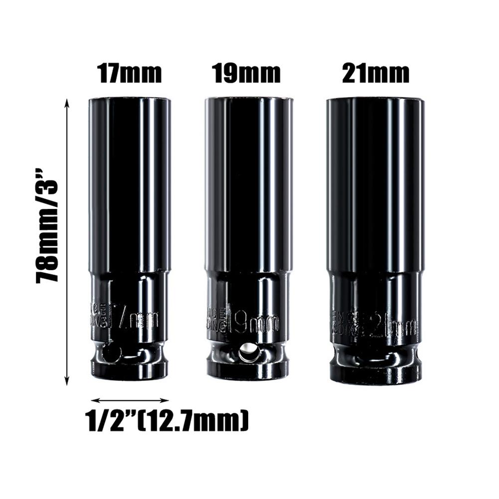 Wearable Socket Wrench 1/2\" 3pcs Set Hard Hexagon